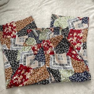 SHEIN Patterned High Waisted Wide Leg Pants